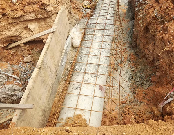 Seremban Malaysia Agosto 2019 Utilidade Subterrânea Tubulação Serviços Colocados Por — Fotografia de Stock