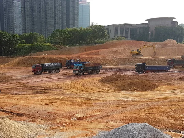 Kuala Lumpur Malaysia July 2019 Heavy Machinery Doing Soil Backfilling — Stock Photo, Image