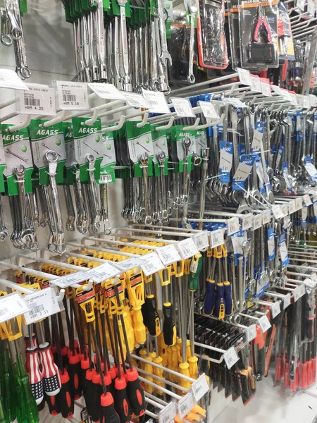 Seremban Malaisie Mai 2020 Matériel Outils Menuiserie Accrochés Exposés Vente — Photo