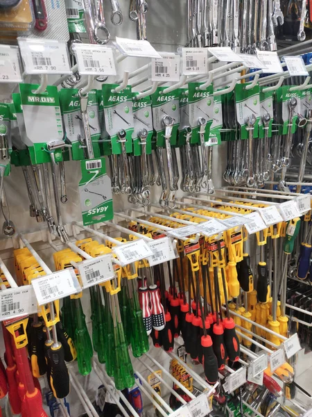 Seremban Malaisie Mai 2020 Matériel Outils Menuiserie Accrochés Exposés Vente — Photo