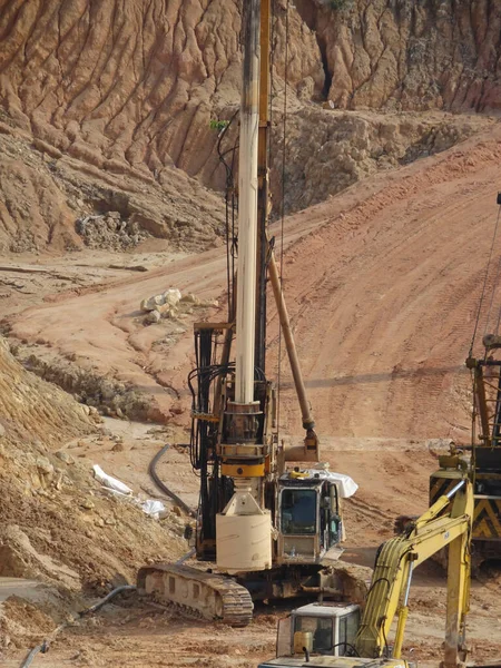 Kuala Lumpur Malaysia März 2010 Bohrpfahlmaschine Auf Der Baustelle Die — Stockfoto