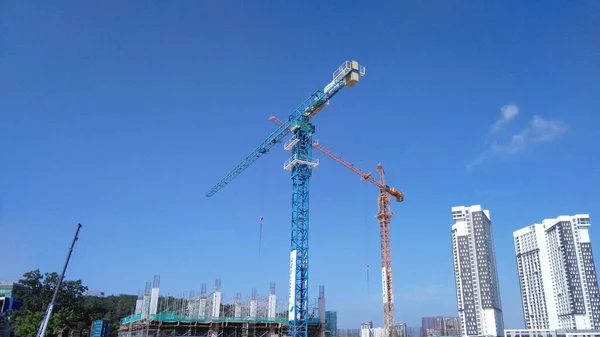 Kuala Lumpur Malaysia May 2020 Tower Crane Used Lift Heavy — Stock Photo, Image