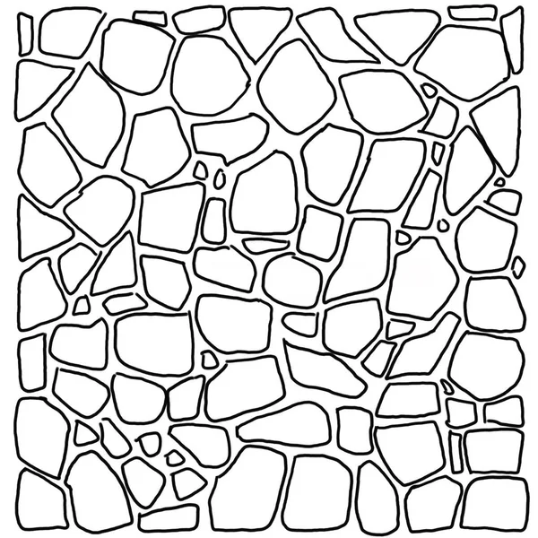 Gabion Stone Wall Illustration Drawing Black White Images Drawn Freehand — Stock Photo, Image