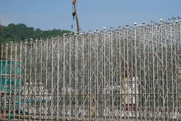 Kuala Lumpur Malaysia July 2019 Scaffolding Installed Construction Site Temporary — Stock Photo, Image