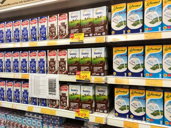 Seremban Malaysia Juli 2019 Verwerkte Verse Melk Verpakt Papieren Doos — Stockfoto