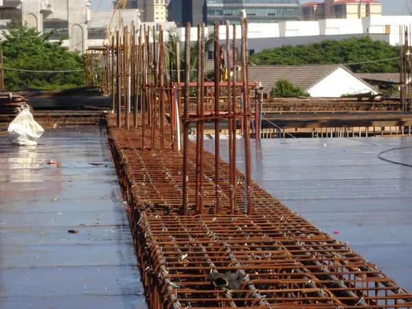 Kuala Lumpur Malaysia September 2017 Building Beam Reinforcement Bar Formwork — стоковое фото