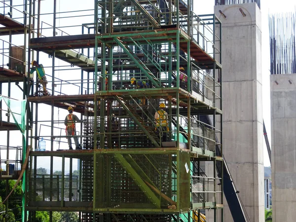 Seremban Malaysia Maio 2020 Acesso Temporário Escada Metal Feita Partir — Fotografia de Stock