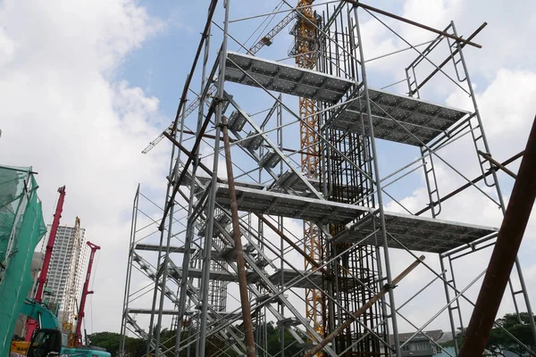 Seremban Malasia Mayo 2020 Escalera Acceso Temporal Metálica Fabricada Partir —  Fotos de Stock