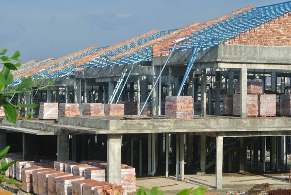 Seremban Malaysia April 2020 Neues Zweistöckiges Luxus Reihenhaus Bau Malaysia — Stockfoto