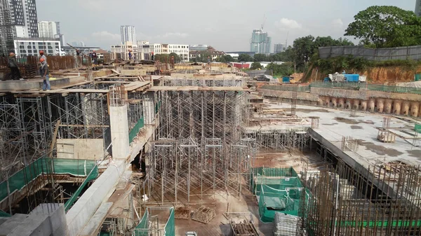 Kuala Lumpur Malaysia Março 2020 Canteiro Obras Funciona Durante Dia — Fotografia de Stock