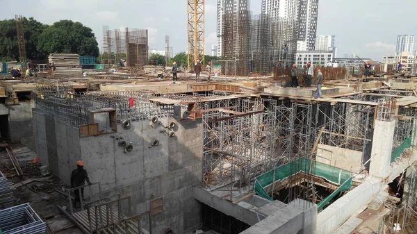 Kuala Lumpur Malasia Marzo 2020 Sitio Construcción Está Funcionando Durante —  Fotos de Stock
