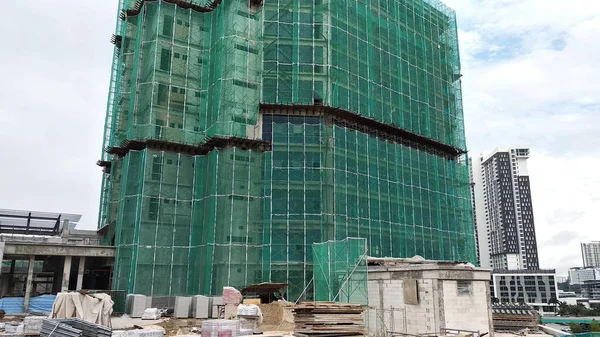 Kuala Lumpur Malaysia March 2020 Construction Site Operating Day Рабочие — стоковое фото