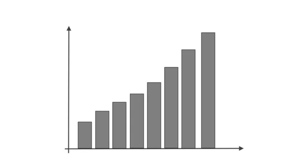 Γράφημα Δείχνει Την Πρόοδο Της Ανάπτυξης Λευκό Φόντο — Φωτογραφία Αρχείου