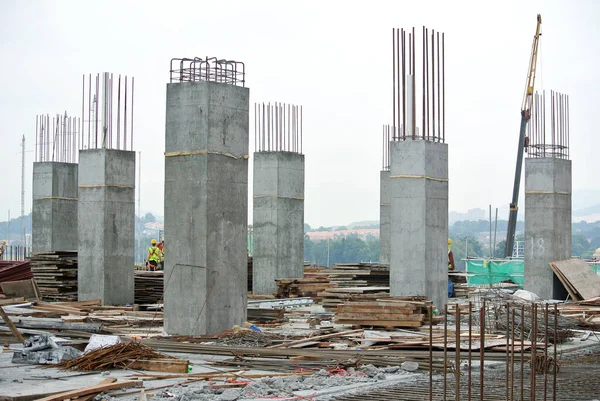 Kuala Lumpur Malaysia December 2017 Reinforcement Concrete Column Construction Construction — стоковое фото