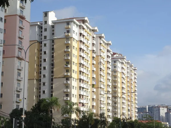 Kuala Lumpur Malasia Julio 2017 Edificio Apartamentos Gran Altura Con — Foto de Stock