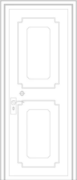 Image Timber Decorative Door Leaves Architectural Cad Drawing Comes Variety — Stock Photo, Image