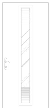 Kereste dekoratif kapı görüntüsü 2D mimari CAD çiziminde çıkar. Çeşitli çekici tasarımlarla birlikte geliyor. Metal kapı çerçeveleri ve ironilerle birlikte geliyor. Siyah beyaz çiziyor. 