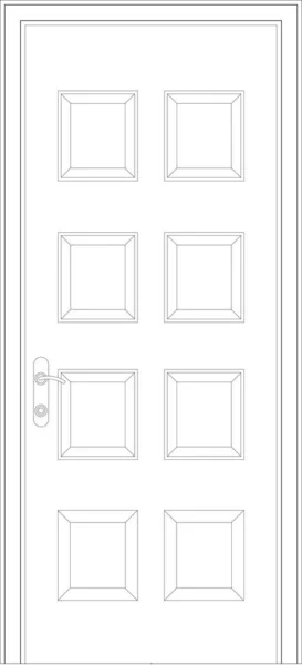 2D建築Cad図面に木製の装飾ドアのイメージが残っています 魅力的なデザインの様々な付属しています 金属製のドアフレームと鉄のフレームが付属しています 黒と白で描く — ストック写真