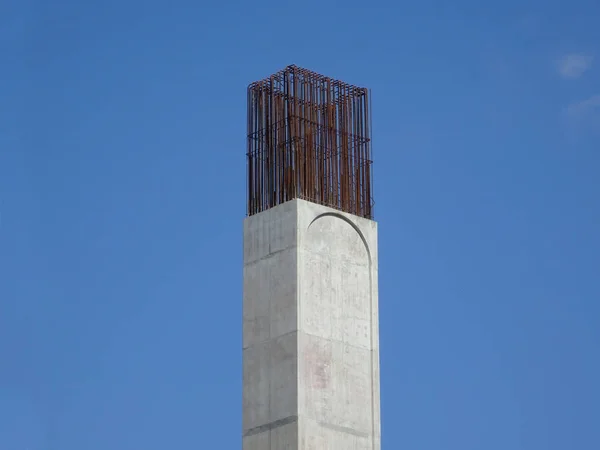 Kuala Lumpur Malaysia March 2020 Steel Reinforced Concrete Column Construction — Stock Photo, Image