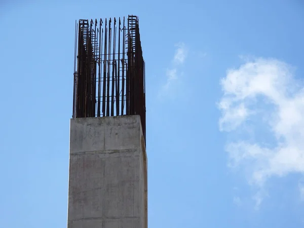 Kuala Lumpur Malaysia March 2020 Steel Reinforced Concrete Column Construction — Stock Photo, Image