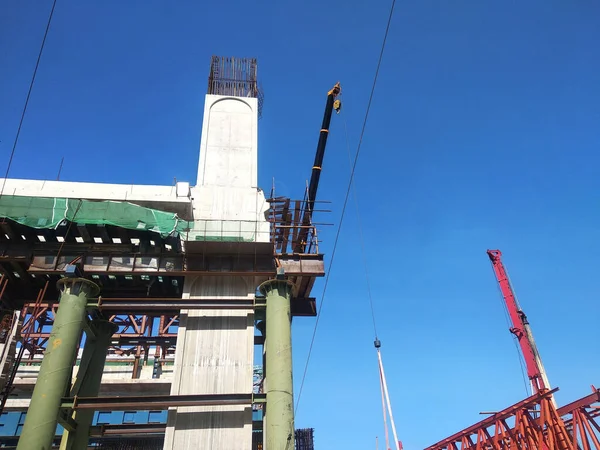 Kuala Lumpur Malaysia March 2020 Steel Reinforced Concrete Column Construction — стоковое фото