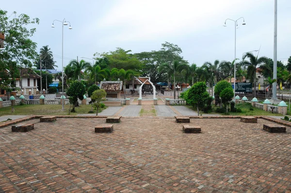 Pattani Thailand Temmuz 2014 Yuvarlak Sütunlu Tuğlalardan Yapılmış Tarihi Kru — Stok fotoğraf