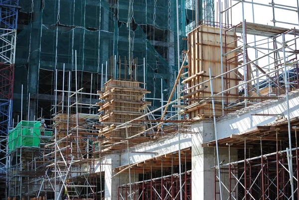 Malacca Malaysia June 2016 Trabalhadores Construção Civil Que Fabricam Madeira — Fotografia de Stock