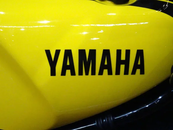 Serdang Malaysia Julho 2017 Logotipos Yamaha Corpo Motocicleta Yamaha Uma — Fotografia de Stock