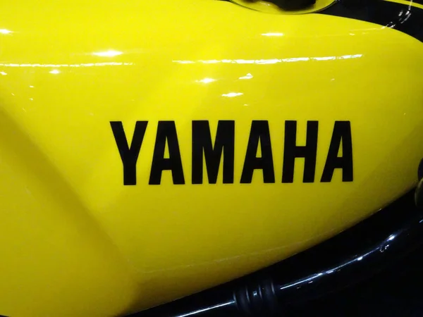 Serdang Malasia Julio 2017 Yamaha Logos Cuerpo Motocicleta Yamaha Una —  Fotos de Stock