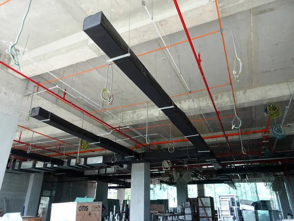 Kuala Lumpur Malaysia August 2019 Luftkonditionering Och Ventilationskanal Uppförande Byggarbetsplatsen — Stockfoto