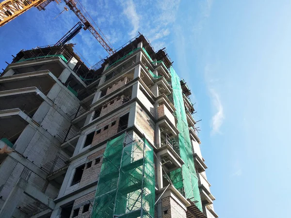 Kuala Lumpur Malaysia April 2020 Construction Site Operating Day Рабочие — стоковое фото