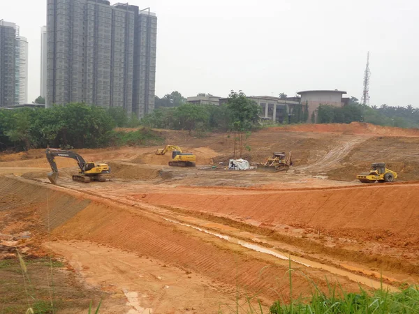 Cyberjaya Malaysia January 2020 Earthworks New Development Heavy Machinery Performs — Stock Photo, Image