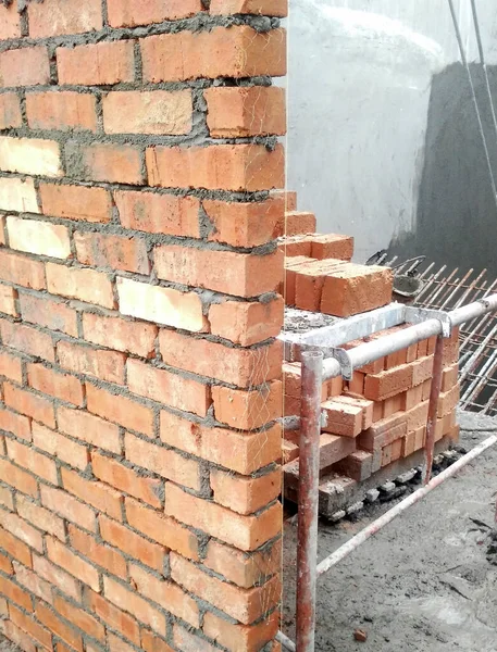 Kuala Lumpur Malaysia June 2016 Wall Made Clay Bricks Construction — стоковое фото