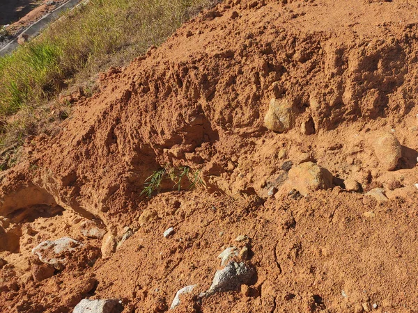 Erosion Boden Und Hängen Wird Durch Niederschläge Verursacht Die Bodenstruktur — Stockfoto