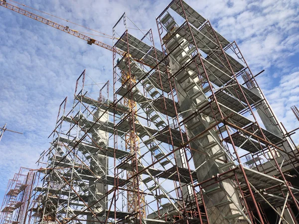 Selangor Malaysia August 2020 Tijdelijke Trappen Steigers Worden Gebruikt Bij — Stockfoto