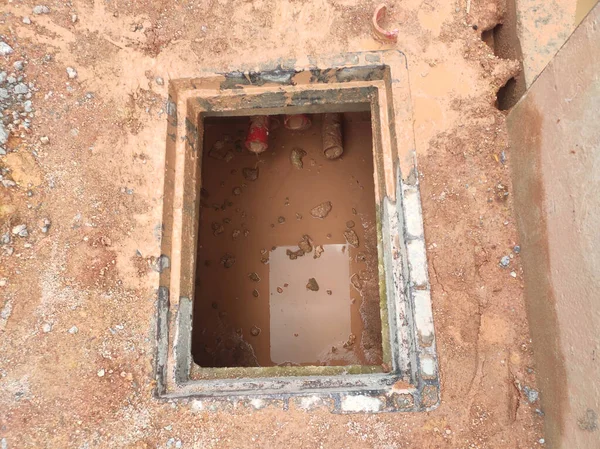 Seremban Malaysia August 2020 Utility Services Manhole Underground Pipes Construction — 图库照片