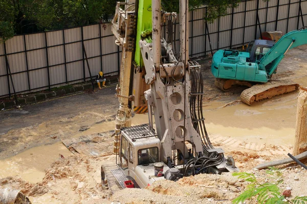 Kuala Lumpur Malaysia Mart 2020 Nşaat Alanında Yığın Teçhizat Makinesi — Stok fotoğraf
