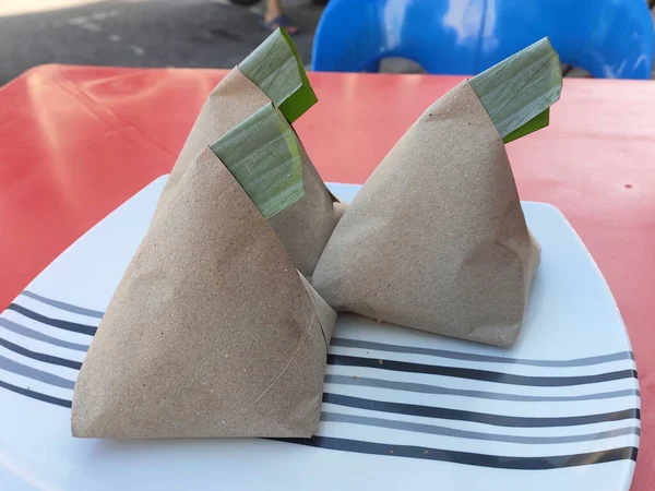 Nasi Lemak Alimento Assinatura Malásia Muitas Vezes Comido Como Pequeno — Fotografia de Stock