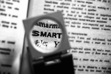 Sözlükte akıllı sözcüğünün üzerine büyüteç.