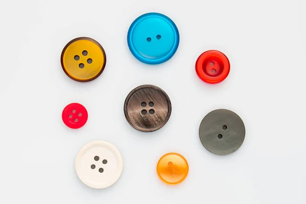 Botones Ropa Multicolor Blanco —  Fotos de Stock