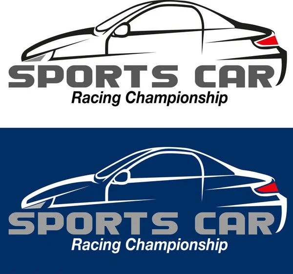 Ilustracja Wektorowa Sportowy Samochód Wyścigowy Mistrzostwa Logo Zdarzenie — Wektor stockowy