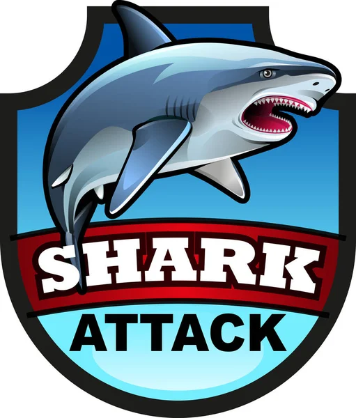 Vector Illustration Shark Attack Symbol Icon — Stock Vector