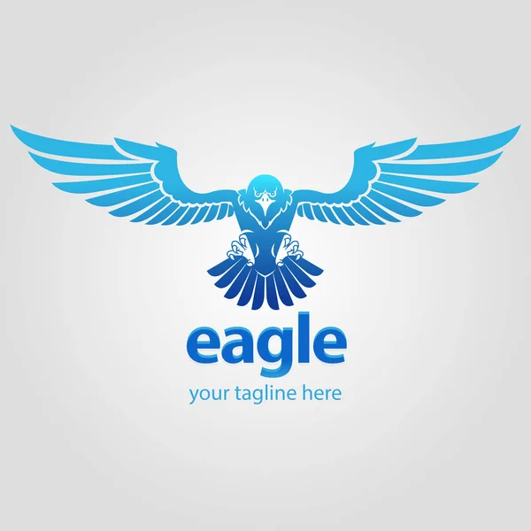 Vector Illustration Blue Eagle Flies Its Wings Mascot Company Logo — Stock Vector