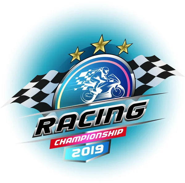 Ilustración Vectorial Campeonato Carreras 2019 Símbolo Evento Logo — Archivo Imágenes Vectoriales