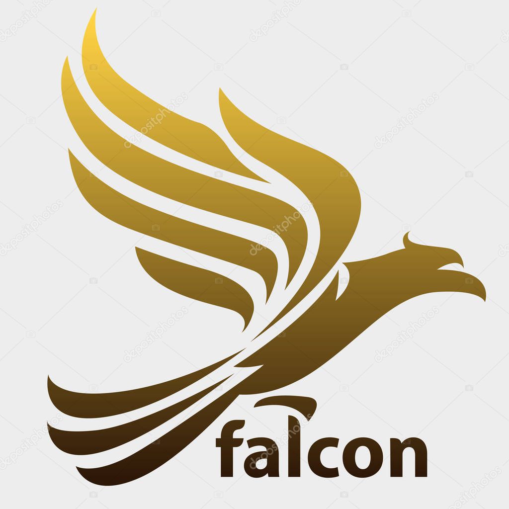 Vector illustration, flying eagle as a symbol or business logo for air transportation.
