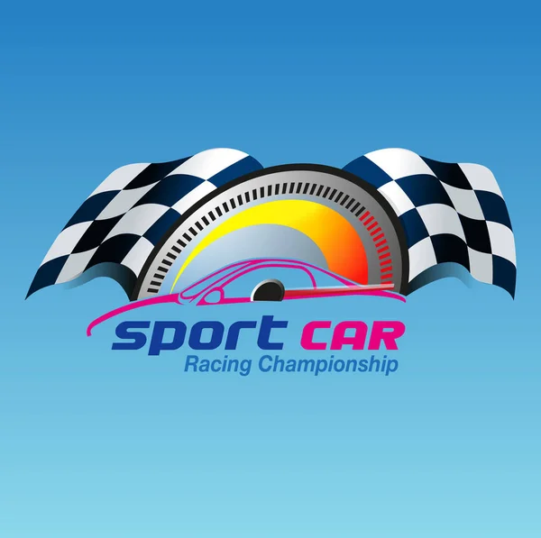 Vektorillustration Sportbil Racing Symbol Eller Logotyp Händelse — Stock vektor