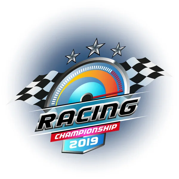 Vektorillustration Racing Championship 2019 Symbol Eller Logotyp Händelse — Stock vektor