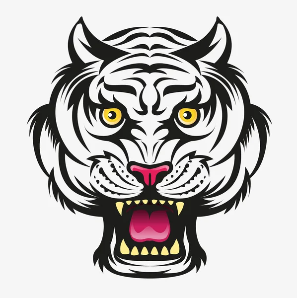 Vector Illustration Angry Tiger Head Modification Symbol — Stock Vector
