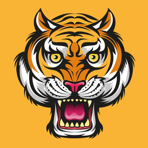 Vector Illustration Angry Tiger Head Modification Symbol — Stock Vector