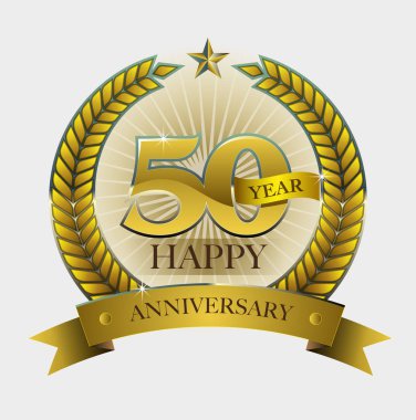 Vektör soyut, şekil numarası 50 yıl mutlu yıldönümü için